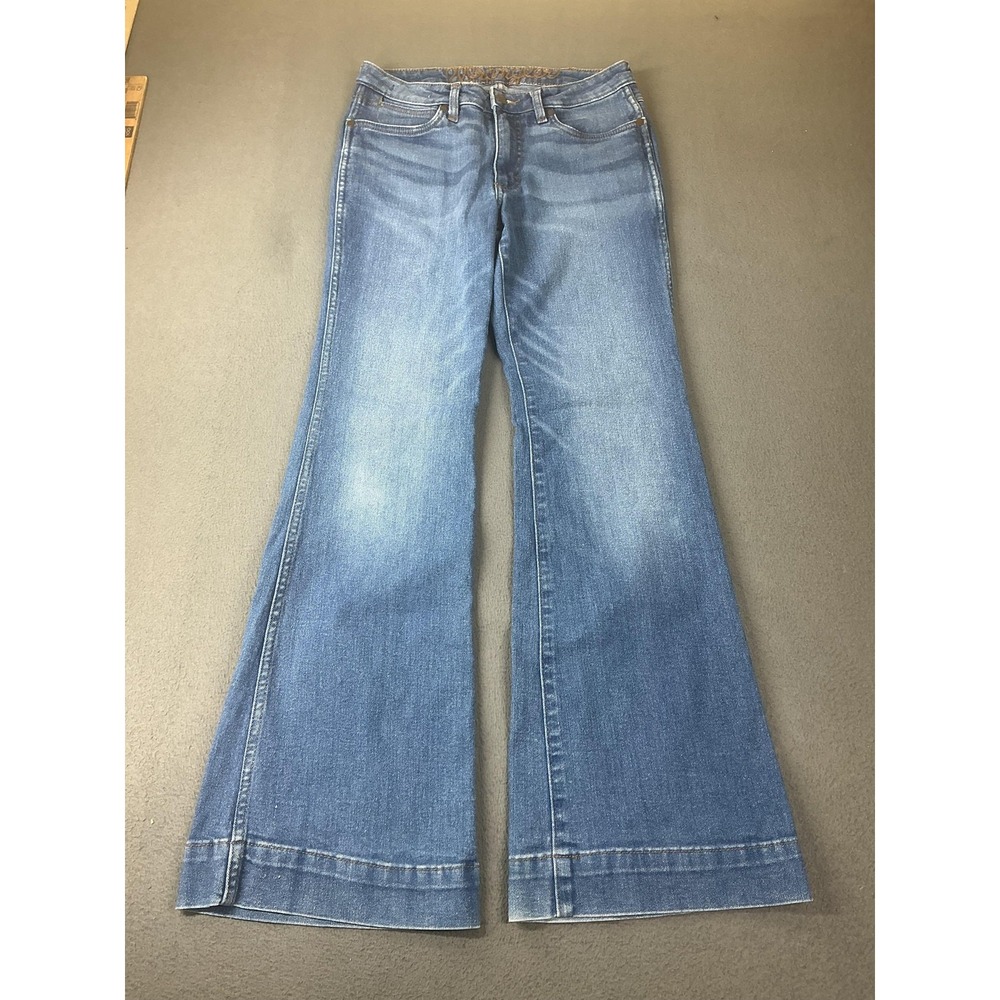 Wrangler Jeans Womens 29x32 Medium Wash Blue Flared Wrangler Retro Stretch Denim